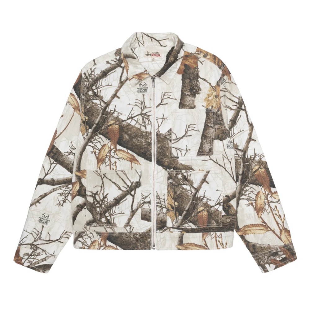 Stüssy Zip Work Jacket Realtree Edge White